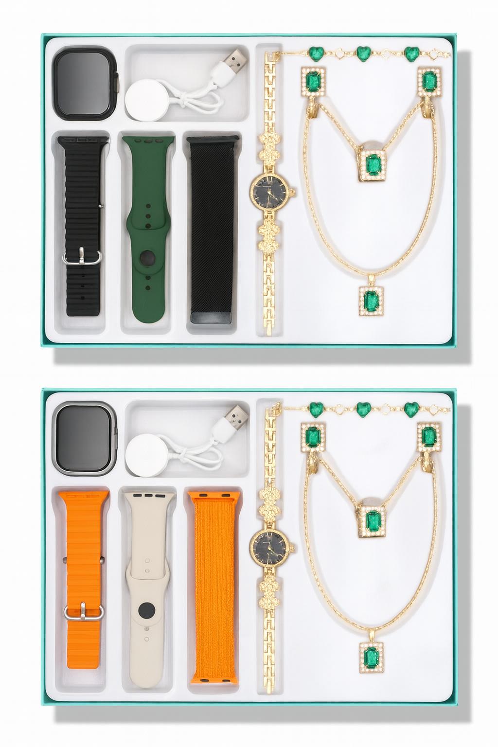 A68 PLUS ÉDITION LUXE – Montre Connectée 2.2" + Coffret Bijoux Dorés & 3 Bracelets Interchangeables | Élégance, Innovation & Raffinement