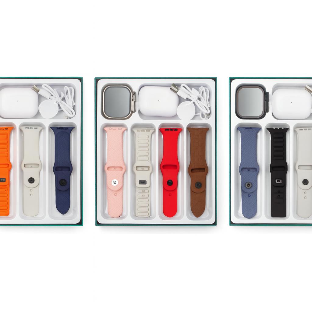 DS4PRO – Pack Smartwatch 4-en-1 : Montre HD Grand Écran + Écouteurs True Wireless + 4 Bracelets Interchangeables