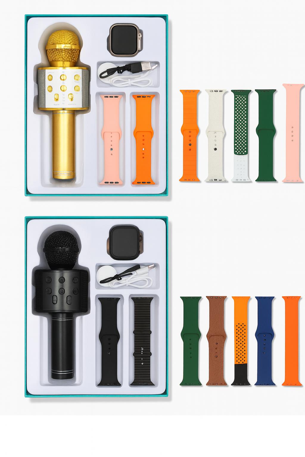 ZT-858 Show Edition – Montre Connectée + Micro Sans Fil Bluetooth + 7 Bracelets Interchangeables | Pack 7+1 pour briller chaque jour