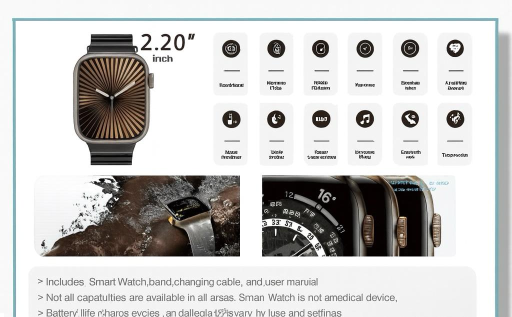 WS-80 – La Smartwatch 7-en-1 : Écran 2.2", Charge Sans Fil, Design Premium & Performances Exceptionnelles