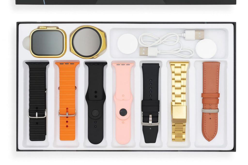 i70 Suit – Pack Double Montre Ultra 2 & Watch 4 Pro | Coffret 9-en-1 Luxe et Performance