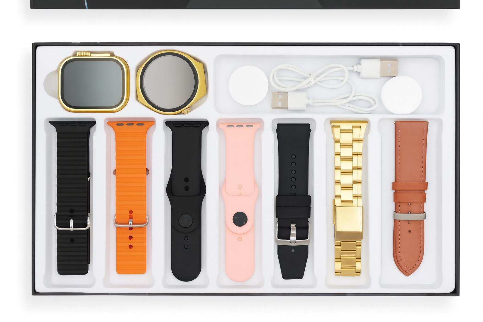 i70 Suit – Pack Double Montre Ultra 2 & Watch 4 Pro | Coffret 9-en-1 Luxe et Performance