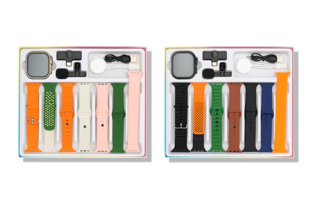 ZT-K8 ULTRA3 – Montre Connectée 7-en-1 : Écran XXL 2.01” + Micro Cravate Sans Fil + 8 Bracelets Interchangeables | Le pack ultime pour vivre, créer et performer.