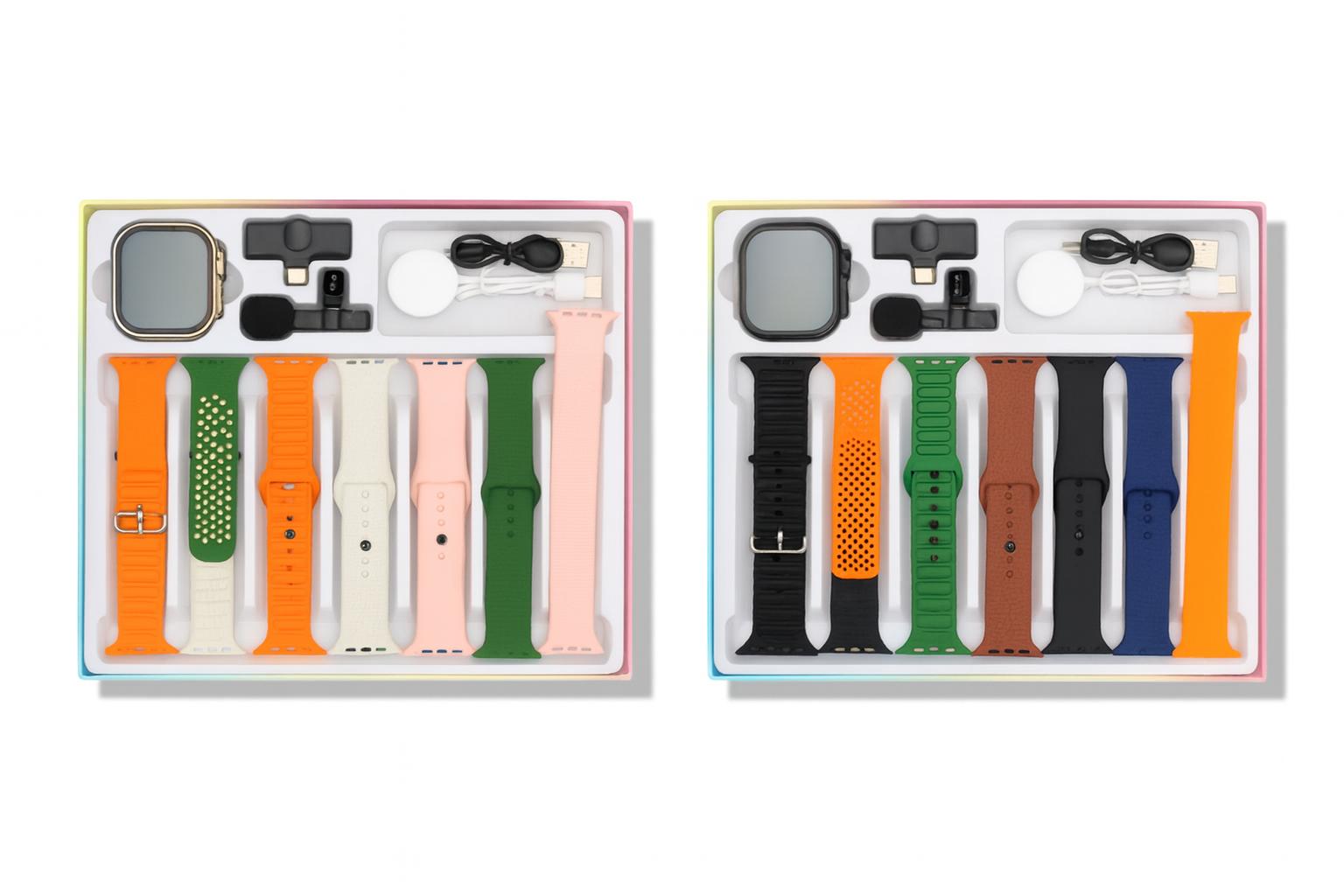 ZT-K8 ULTRA3 – Montre Connectée 7-en-1 : Écran XXL 2.01” + Micro Cravate Sans Fil + 8 Bracelets Interchangeables | Le pack ultime pour vivre, créer et performer.