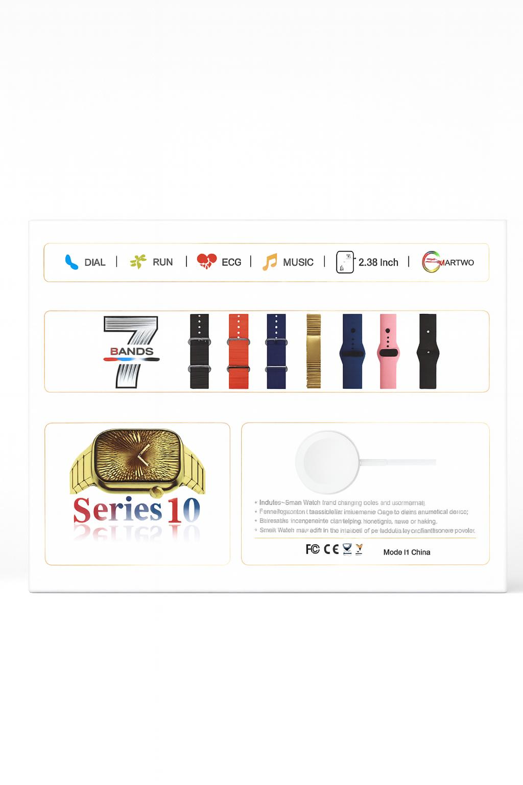 ZT-009 Series 10 Gold Edition – Montre Connectée Luxe 49mm avec 7 Bracelets Inclus | Écran 2.38" HD & Design Doré Éblouissant