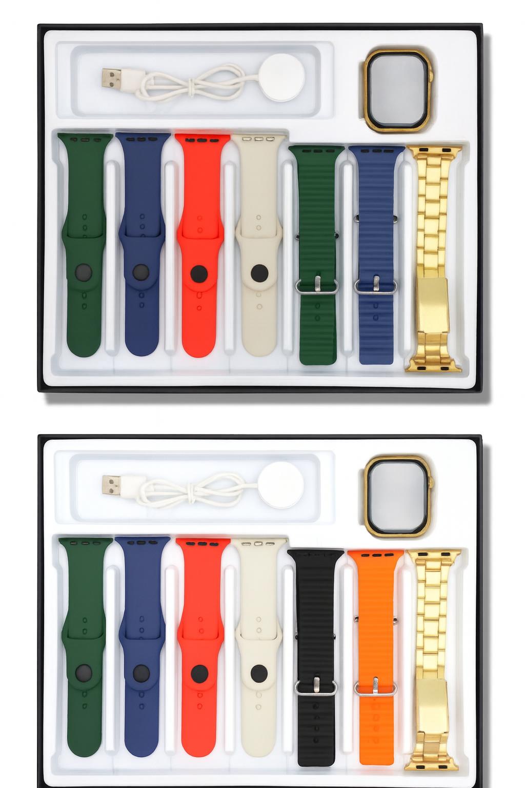 ZT-009 Series 10 Gold Edition – Montre Connectée Luxe 49mm avec 7 Bracelets Inclus | Écran 2.38" HD & Design Doré Éblouissant