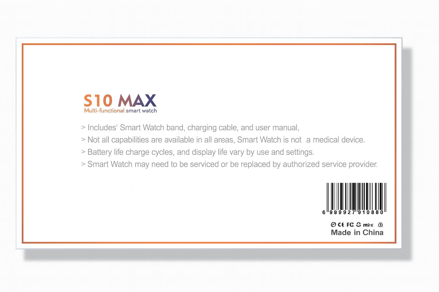 S10 MAX – Montre Connectée Multifonction Series 10 avec 3 Bracelets Interchangeables : Style, Santé & Innovation