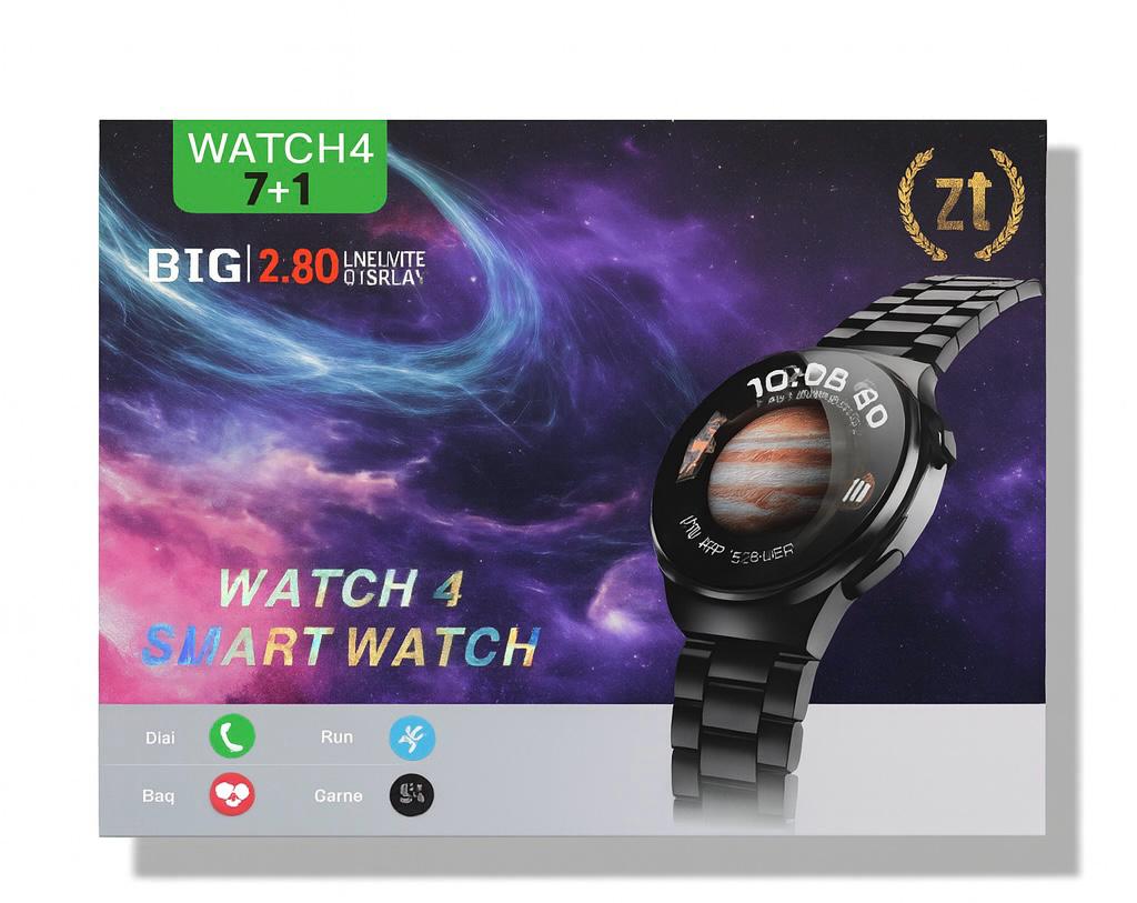 WATCH 4 Smart Watch – Écran Géant 2.8" + 7 Bracelets Interchangeables | Élégance & Innovation